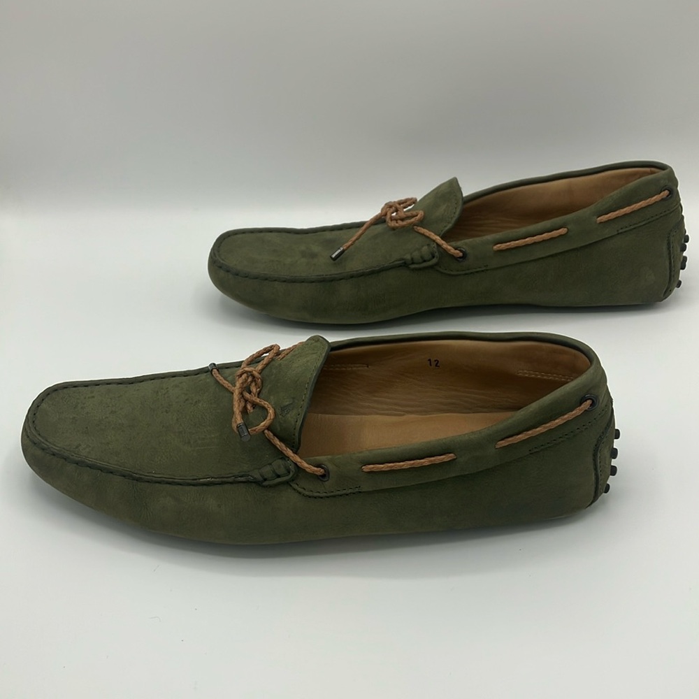 Tod’s Green Suede Tie Loafers - Size 12 - Picture 3 of 13